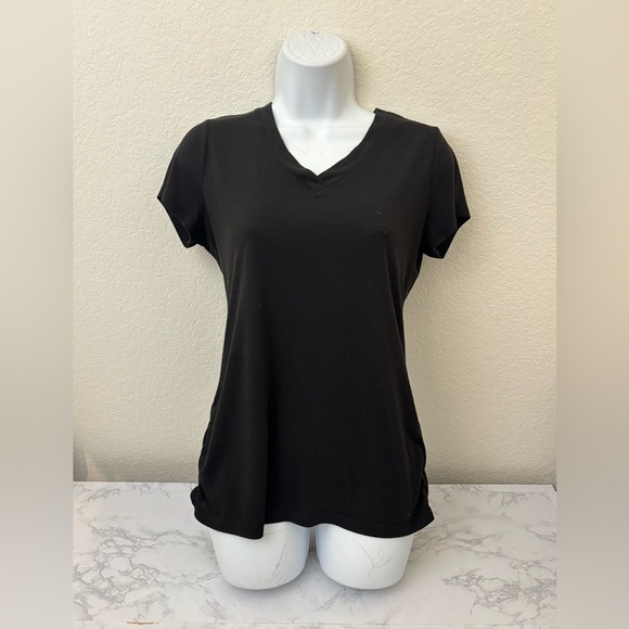 Athletic Works Tops - Athletic Works T-Shirt Women's M 8-10 Black Spandex V-Neck Short Sleeve Top​​